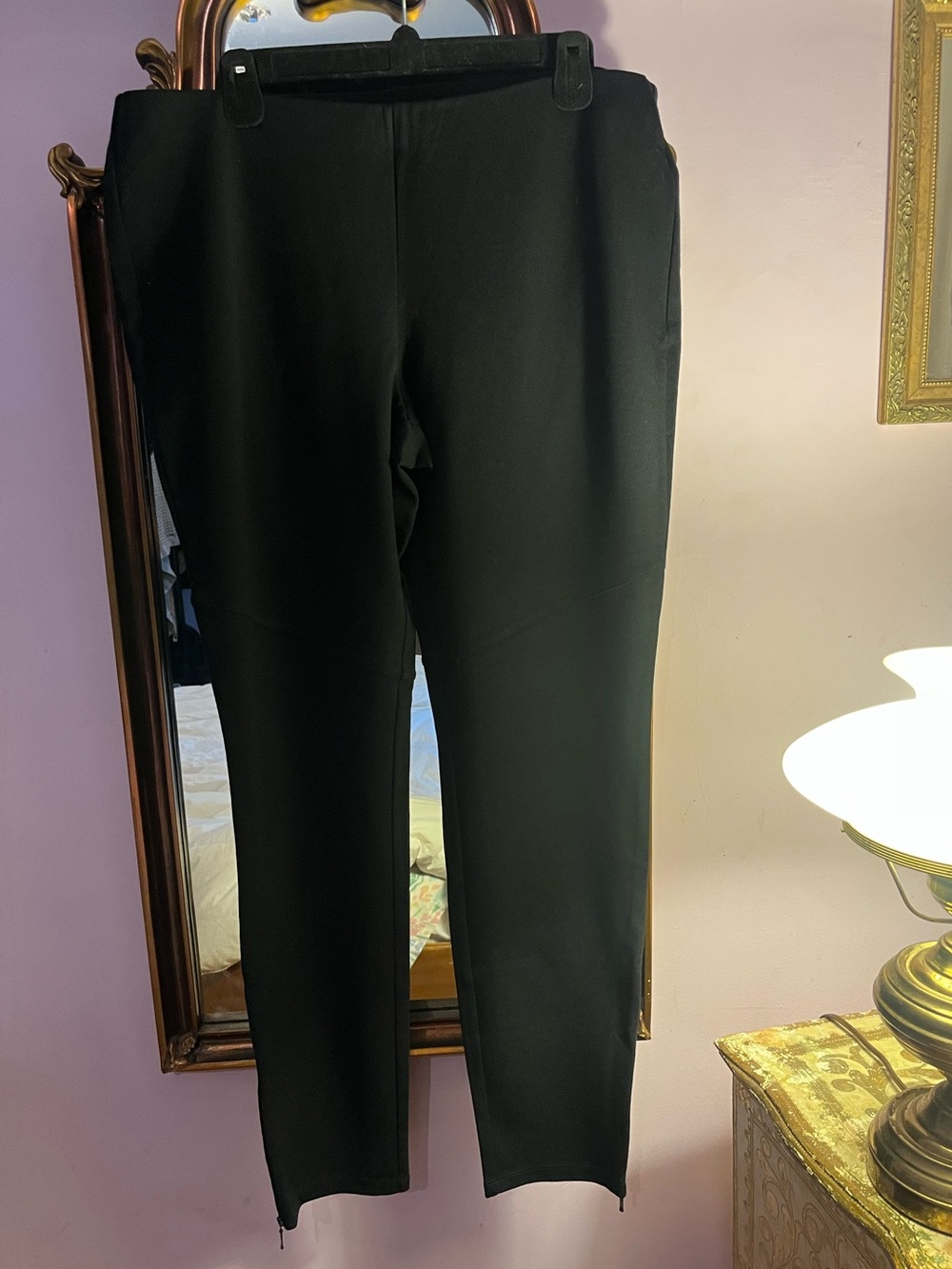 Eileen Fisher Pull On Slim Pant ankle Zipper Large